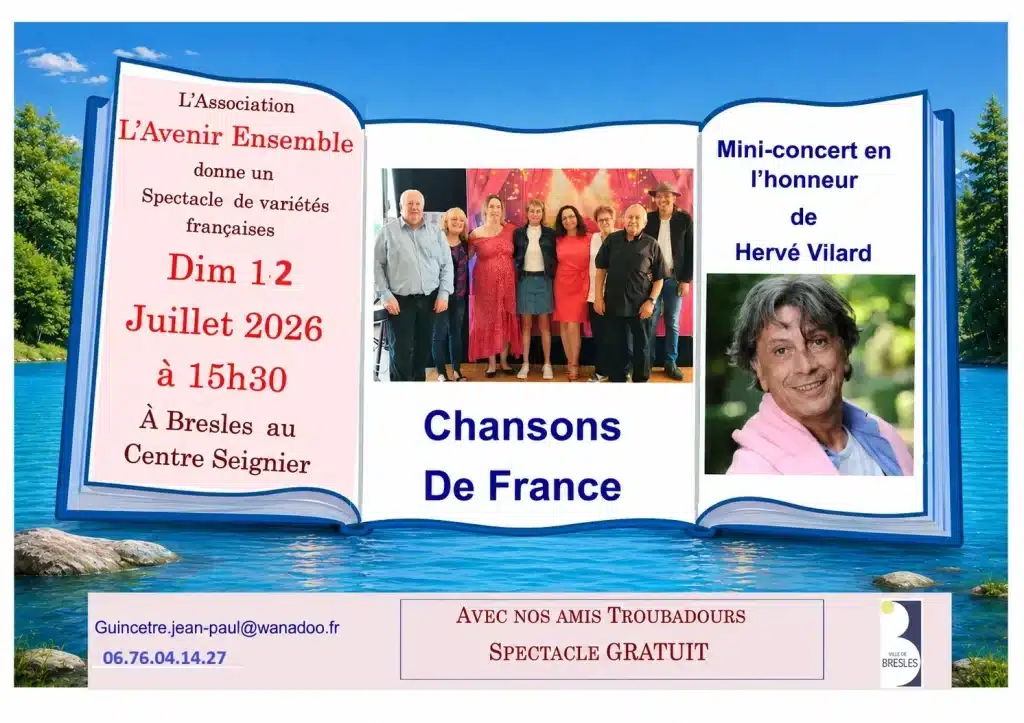Lire la suite de l'actualité 🎶 Spectacle de variétés françaises – Chansons de France