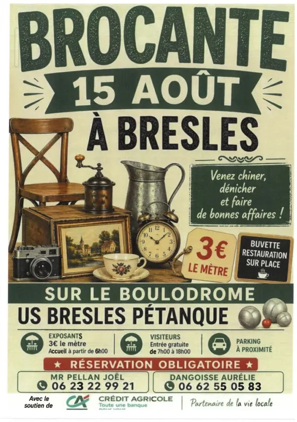 Lire la suite de l'actualité Brocante du 15 août : venez chiner à Bresles !